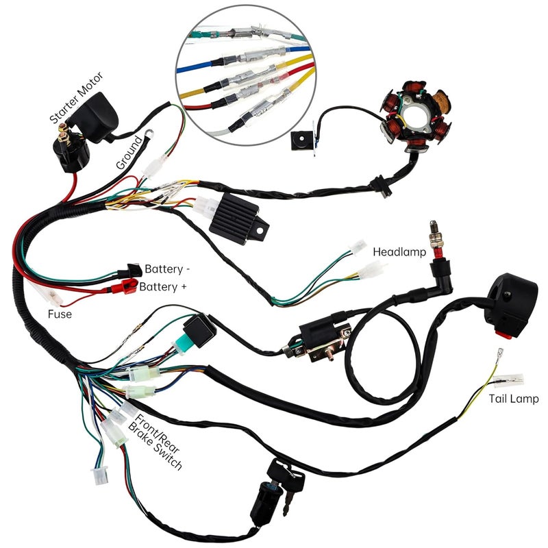 Windance 9PCS Complete 6-Coil 5-Wire CDI Electrics Kit with Solenoid Relay & Wiring Harness for 4-Stroke 50cc-125cc ATV, Quad, Dirt Bike & Motorcycle Ignition System - Image 3